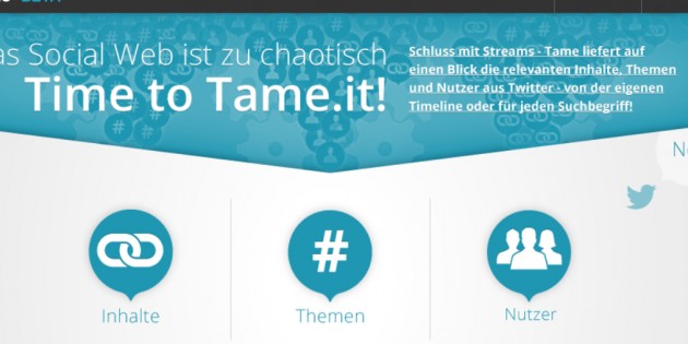 Tame – Kontextsuchmaschine für Twitter, nicht nur für Journalisten